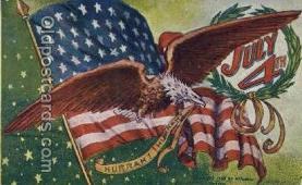 foj001194 - Fourth of July 4th, Independence Day, Old Vintage Antique Postcard Post Card