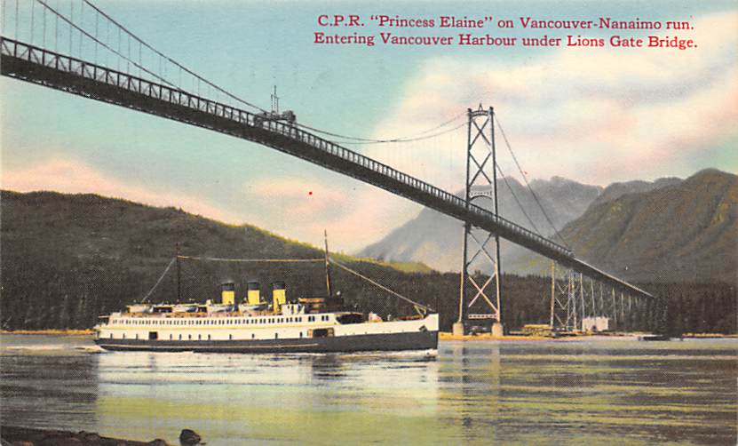 Princess of Vancouver ship Lions gate bridge Canada Postcard post card 