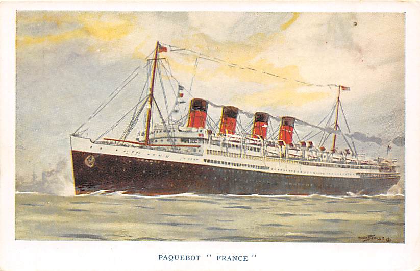 French Ship Line Postcards Old Vintage Antique Post Cards