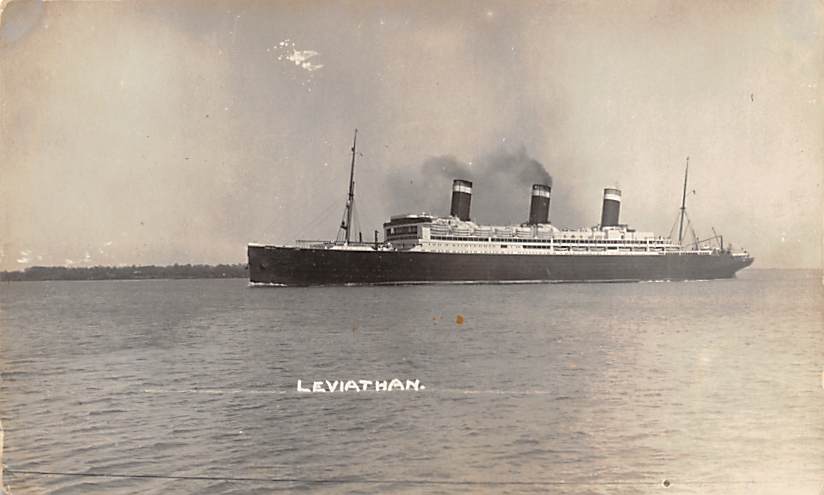 Ss Leviathan Ss United States Line Ship Postcard