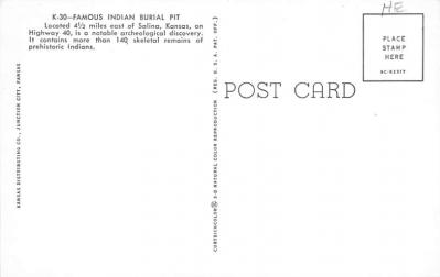 Famous Indian Burial Pit Salina, Kansas USA Postcard | OldPostcards.com