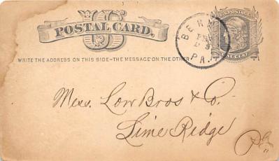sub054441 - Postal Cards, Late 1800's Post Card