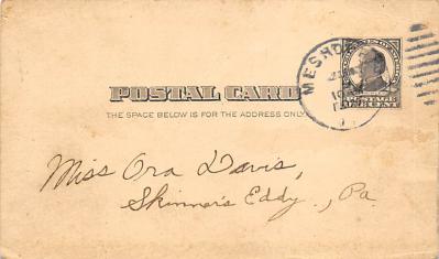 sub054713 - Postal Cards, Late 1800's Post Card