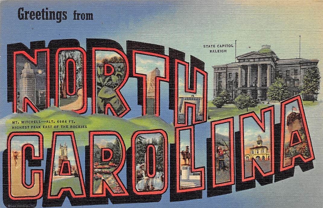 North Carolina NC Postcards