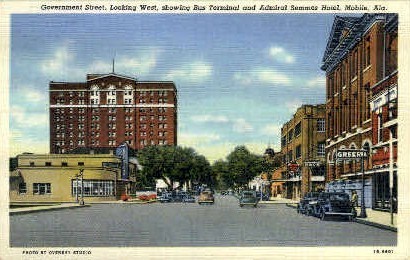 Government Street - Mobile, Alabama AL Postcard