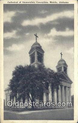 Cathedral of Immaculate Conception - Mobile, Alabama AL Postcard