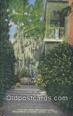 Iron Lace Work, Bellingrath Gardens - Mobile, Alabama AL Postcard