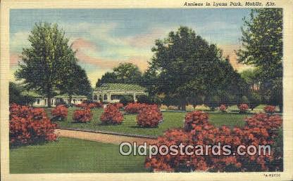 Azaleas, Lyons Park - Mobile, Alabama AL Postcard