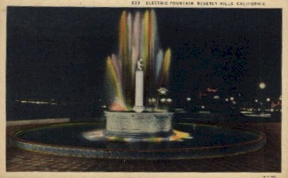 Electric Fountain - Beverly Hills, California CA Postcard