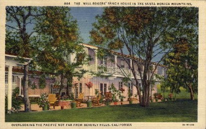 The Will Rogers' House - Beverly Hills, California CA Postcard