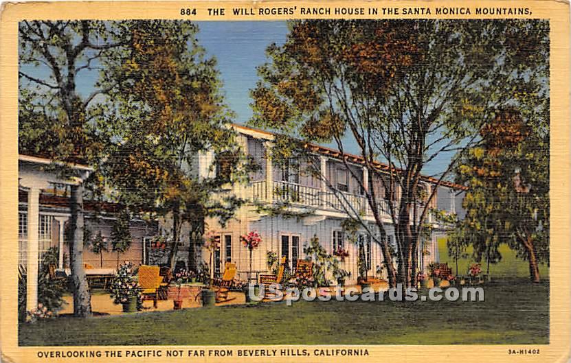 Will Rogers Ranch House - Beverly Hills, California CA Postcard