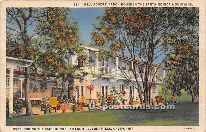 Will Rogers Ranch House - Beverly Hills, California CA Postcard