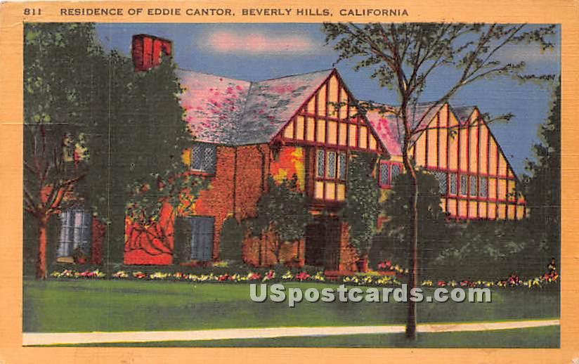 Residence of Eddie Cantor - Beverly Hills, California CA Postcard