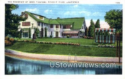 Residence of Mary Pickford - Beverly Hills, California CA Postcard