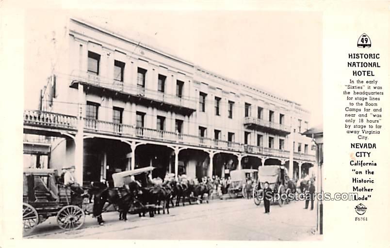 Historic National Hotel - Nevada City, California CA Postcard