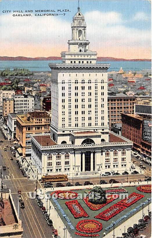 City Hall & Memorial Plaza - Oakland, California CA Postcard