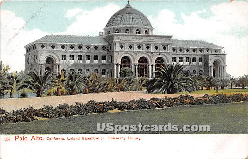 Leland Standford Jr University Library - Palo Alto, California CA Postcard