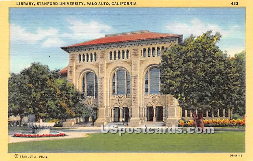 Library, Stanford University - Palo Alto, California CA Postcard