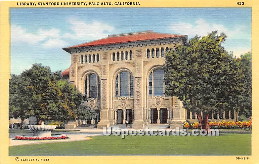 Library, Stanford University - Palo Alto, California CA Postcard