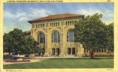 Library, Stanford University - California CA Postcard