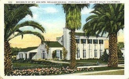 Residence of Mr. & Mrs. Oakman - Beverly Hills, California CA Postcard