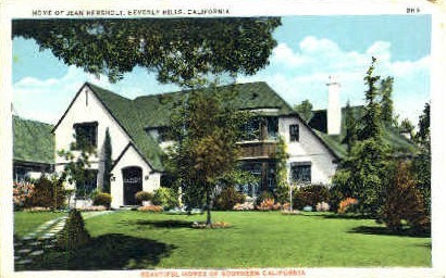 Home of Jean Hersholt - Beverly Hills, California CA Postcard