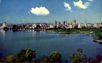 Downtown across Lake Merritt - Oakland, California CA Postcard