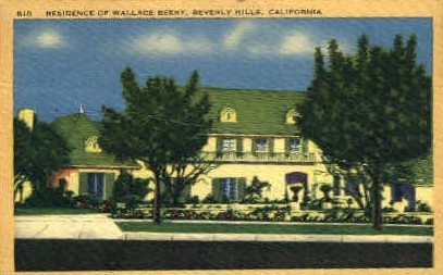 Residence of Wallace Beery - Beverly Hills, California CA Postcard