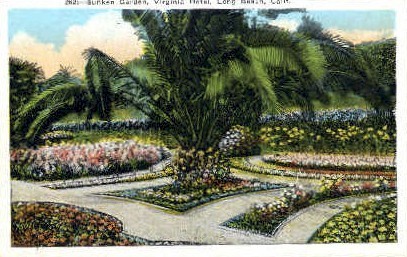 Sunken Garden - Long Beach, California CA Postcard