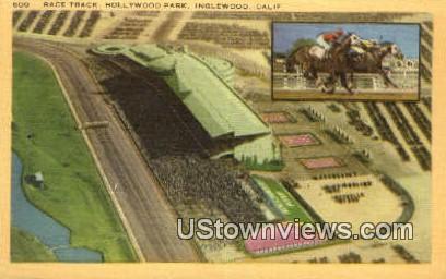 Race Track, Hollywood Park - Pasadena, California CA Postcard