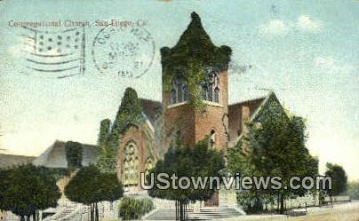 Congregational Church - San Diego, California CA Postcard