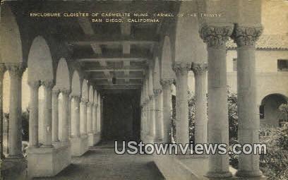 Enclosure Cloister, Carmelite Nuns - San Diego, California CA Postcard