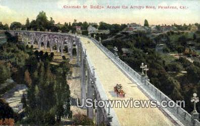 Colorado Street Bridge - Pasadena, California CA Postcard