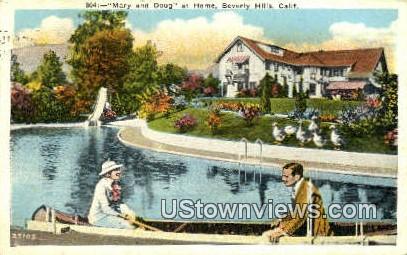 Mary & Doug at Home - Beverly Hills, California CA Postcard