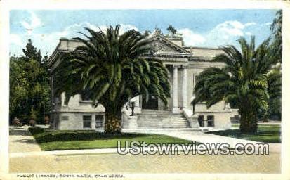 Public Library - Santa Maria, California CA Postcard