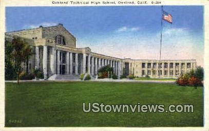 Oakland Technical High School - California CA Postcard