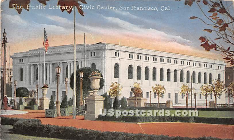 Public Library, Civic Center - San Francisco, California CA Postcard