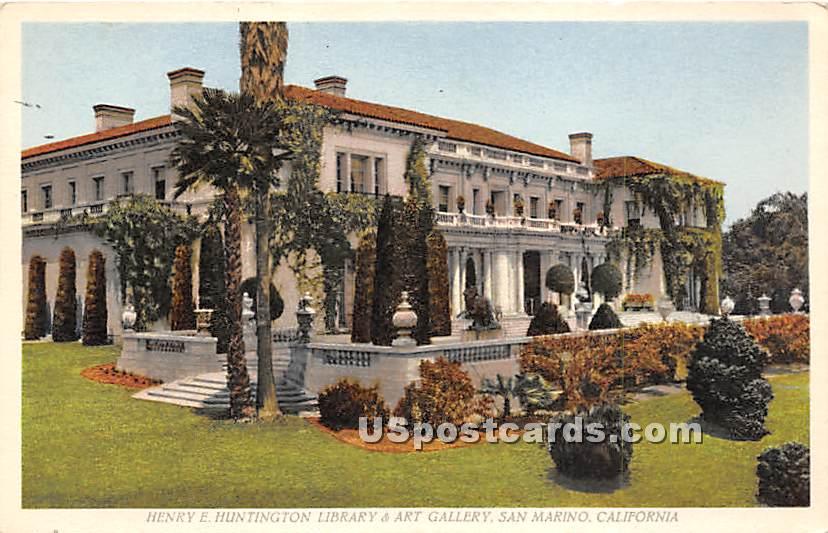 Henry E Huntington Library & Art Gallery - San Marino, California CA Postcard