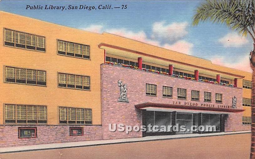 Public Library - San Diego, California CA Postcard