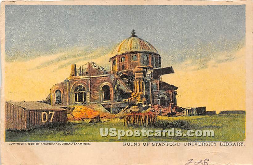 Ruins of Stanford University Library - California CA Postcard