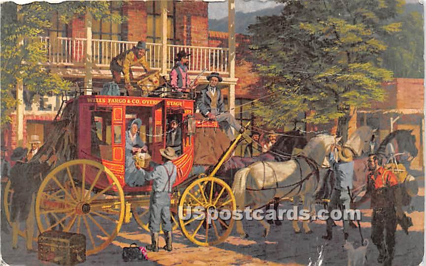 Gold Rush, Coaches, Wells Fargo - San Francisco, California CA Postcard