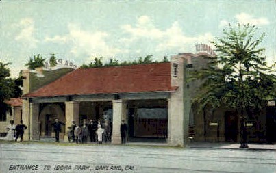 Entrance to Idora Park - Oakland, California CA Postcard