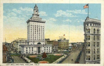 City Hall & Park - Oakland, California CA Postcard