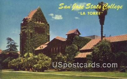 La Torre, San Jose State College - MIsc, California CA Postcard