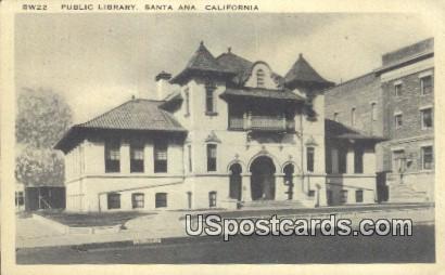 Public Library - Santa Ana, California CA Postcard