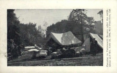 Camping in Portsmouth Square - San Francisco, California CA Postcard