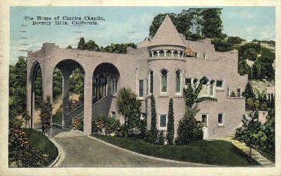 The Home of Charles Chaplin - Beverly Hills, California CA Postcard
