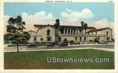 Library, Pasadena - California CA Postcard