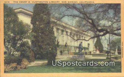 Henry E Huntington Library - San Marino, California CA Postcard