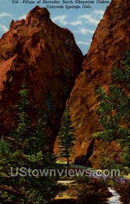 Pillars of Hercules - Colorado Springs Postcards, Colorado CO Postcard